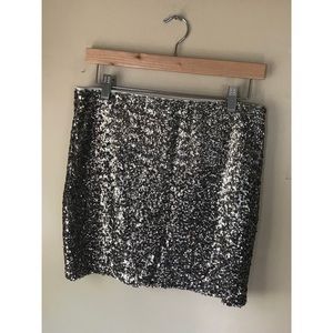 Gold Sequin Mini Skirt